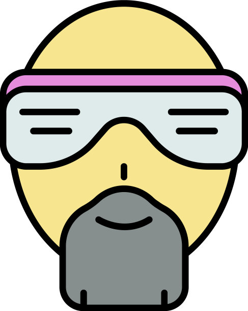 嘻哈男人的脸图标颜色轮廓图片下载