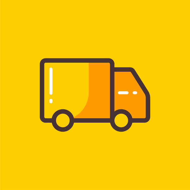 送货卡车彩色平线图标设计与可编辑的笔画。适合网页，移动应用，UI, UX和GUI设计。图片下载