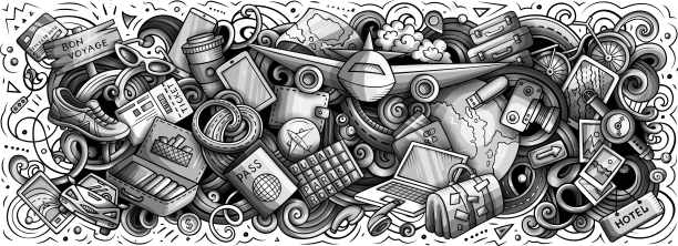 旅行手绘卡通涂鸦图片下载