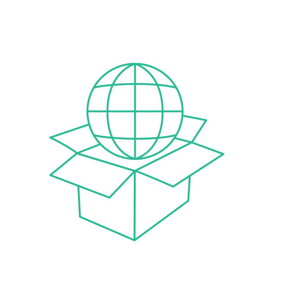 全球包装-运输和物流交付和运输在一个透明的基础上细线图标图片下载