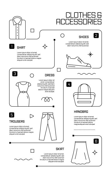 服装和配件相关矢量横幅设计概念，现代线条风格与图标图片下载