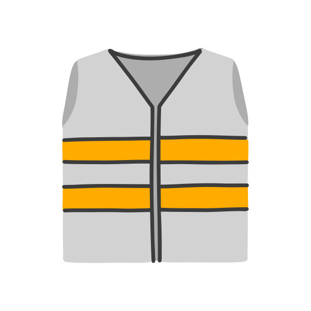 Hi Vis背心卡通风格图标。彩色符号矢量插图图片下载