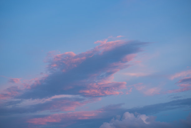 美丽的傍晚天空与云彩和夕阳与城市景观彩色图片图片下载