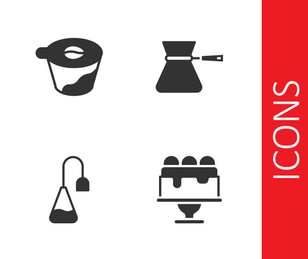 将蛋糕倒在咖啡机、茶包上图片下载