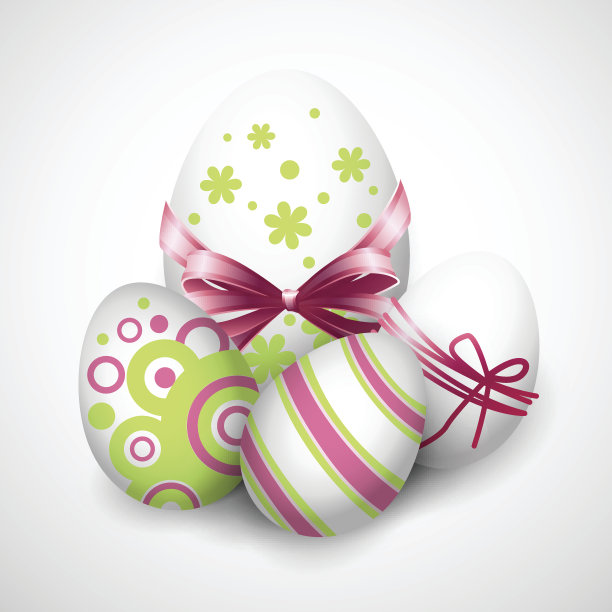 复活节彩蛋贺卡。矢量图图片下载