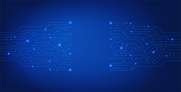 电路板未来技术。抽象技术蓝色背景。矢量图图片下载