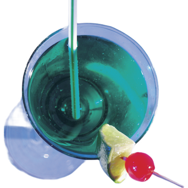 蓝色鸡尾酒俯视图图片下载