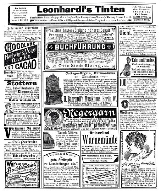 1898年德国杂志上的广告图片下载