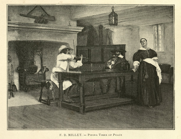 19世纪，弗朗西斯·戴维斯·米勒的和平笛声图片下载