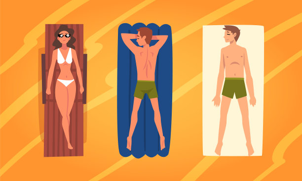 人们性格日光浴时躺在毯子上图片下载