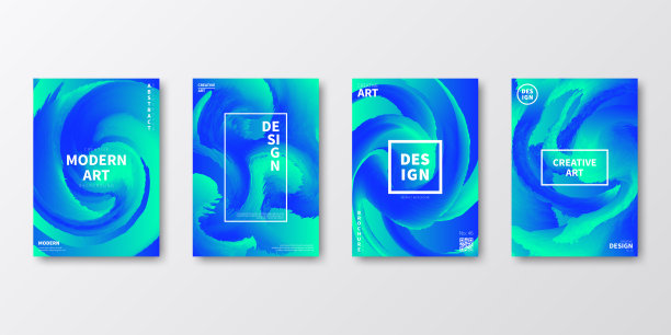 宣传册模板排版，蓝色封面设计，商业年报，传单，杂志图片下载