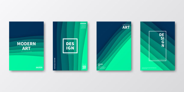 宣传册模板排版，绿色封面设计，商业年报，宣传单，杂志图片下载