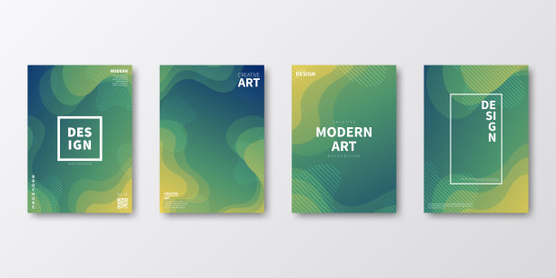 宣传册模板排版，绿色封面设计，企业年报，传单，杂志图片下载