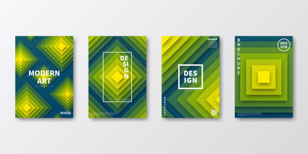 宣传册模板排版，绿色封面设计，企业年报，传单，杂志图片下载