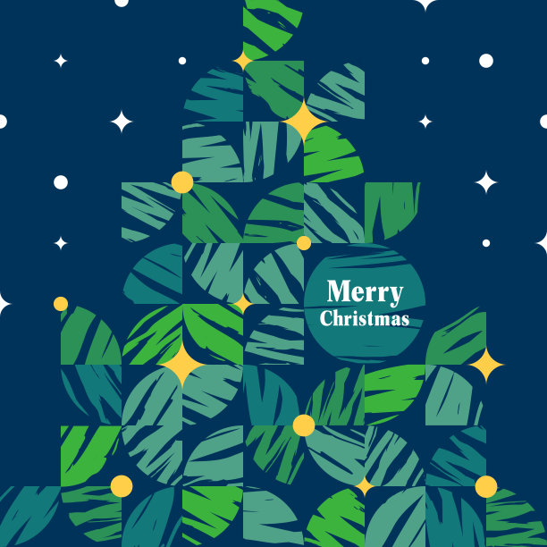 几何圣诞树图片下载