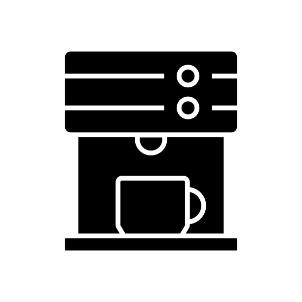 咖啡机图标固体风格。矢量图标设计元素的网页，移动应用程序，UI, UX设计图片下载