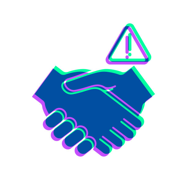 避免握手。图标与两种颜色叠加在白色背景上图片下载