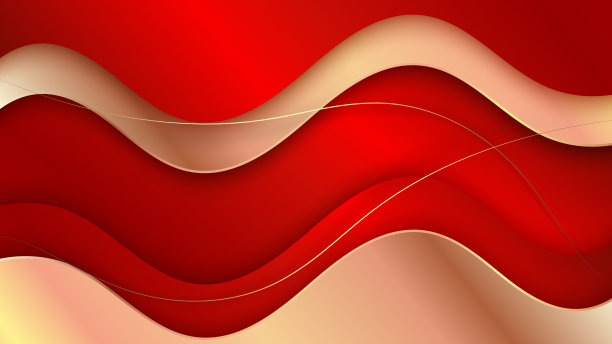 抽象红色豪华背景与金色分层，剪纸风格3d图片下载