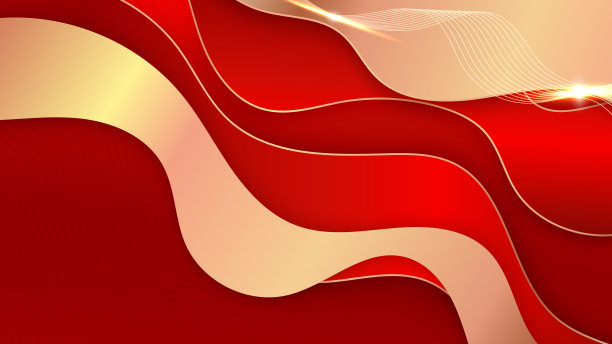 抽象红色豪华背景与金色分层，剪纸风格3d图片下载