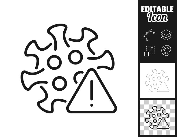 冠状病毒警告。图标设计。轻松地编辑图片下载