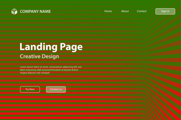 登陆页面模板-抽象条纹背景-时髦的红色梯度图片下载
