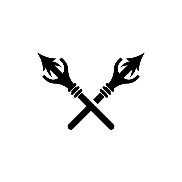 箭头矛标志，箭头狩猎潮人武器设计，矢量插图模板图片下载