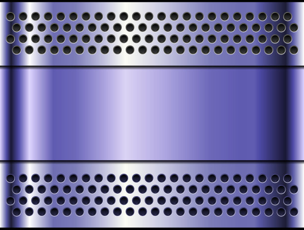 金属背景银紫色，抛光钢纹理与孔图案。图片下载