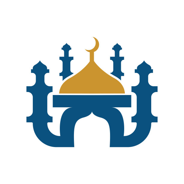 清真寺标志，伊斯兰崇拜设计，开斋节清真寺建筑矢量图标模板，斋月，宰牲节图片下载