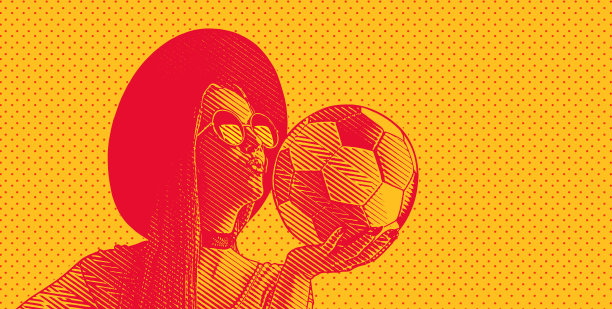 女子亲吻足球图片下载