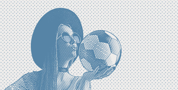 女子亲吻足球图片下载