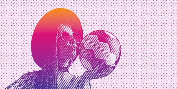 女子亲吻足球图片下载