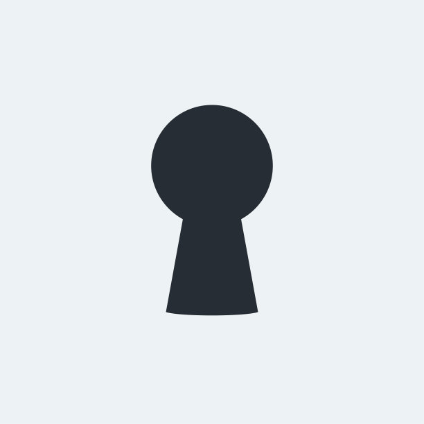 黑色锁孔平面设计在白色图片下载