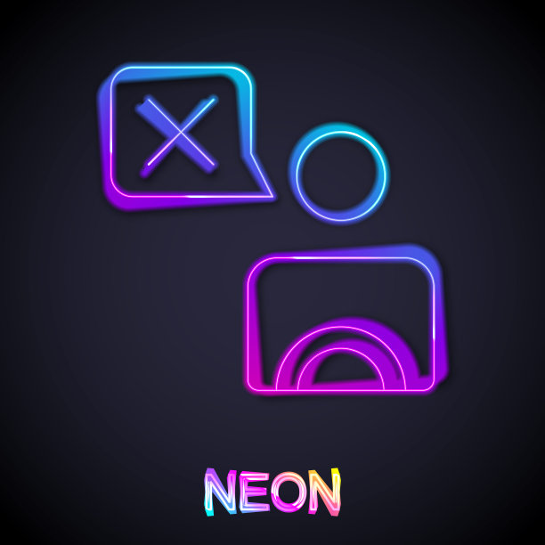 发光的霓虹灯线出租车司机图标孤立的黑色背景。向量图片下载