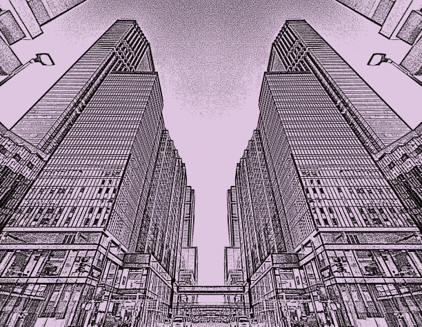 城市摩天大楼和街道图片下载