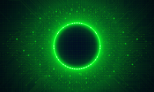 数字电路圆背景。在深蓝色背景上成像电路。高科技电路板连接系统概念。数字数据在电路板和CPU循环背景上移动。计算机处理和组织数据。摘要h图片下载
