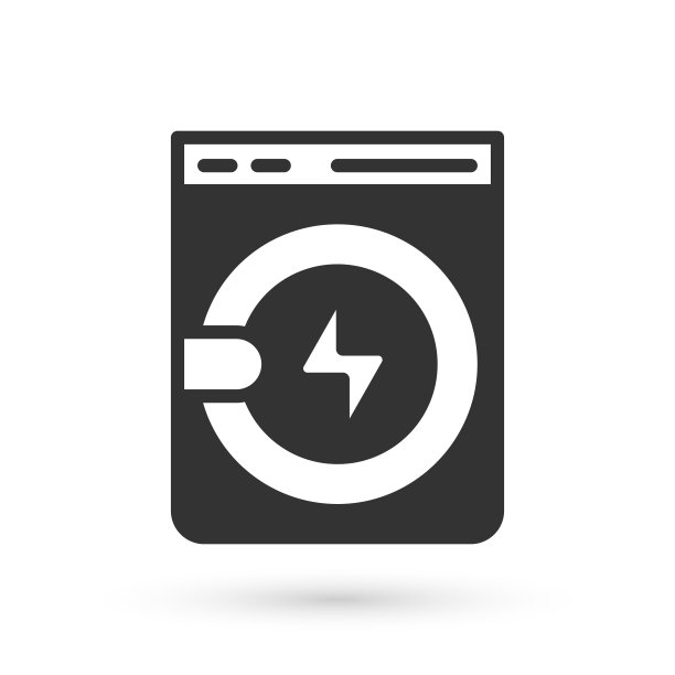 灰色洗衣机图标隔离在白色背景。洗衣机图标。洗衣机——洗衣机。家电符号。向量图片下载