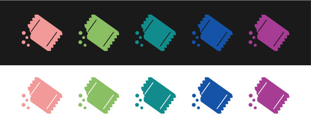 集包胡椒图标孤立的黑色和白色的背景。向量图片下载