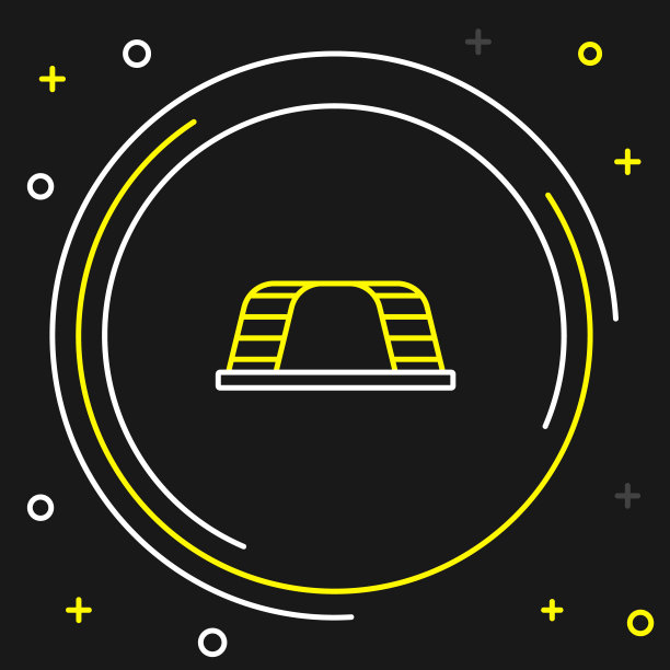 行猴子酒吧图标孤立的黑色背景。色彩缤纷的轮廓概念。向量图片下载