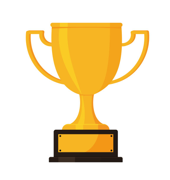 胜利者的奖杯图标。金色奖杯载体是体育赛事胜利的象征。图片下载