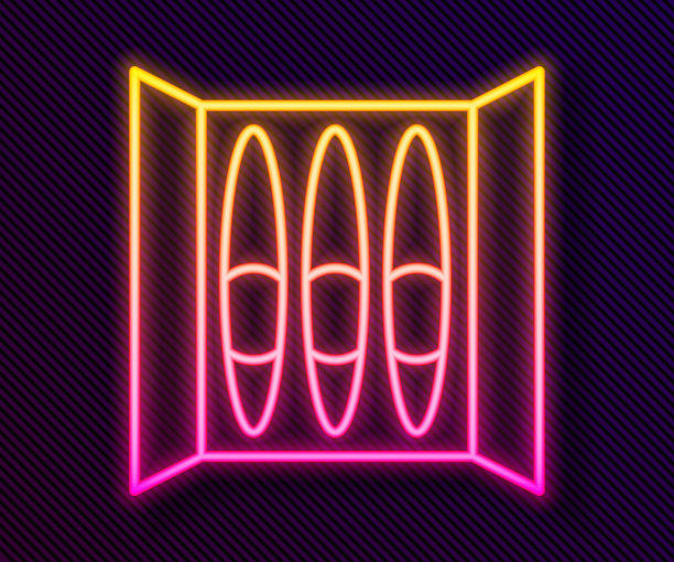 发光的霓虹线雪茄图标孤立的黑色背景。向量图片下载