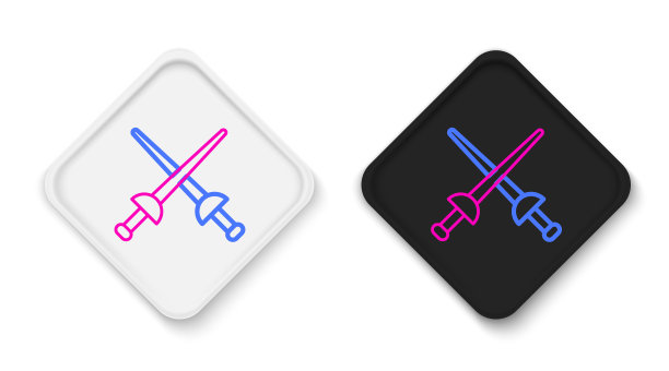 线围栏图标隔离在白色背景。运动设备。色彩缤纷的轮廓概念。向量图片下载