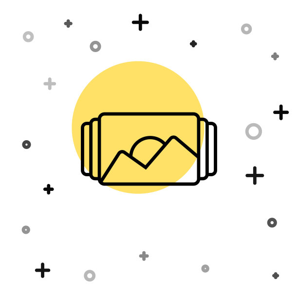 黑线相框图标孤立在白色背景。老式的空相框。随机动态形状。向量图片下载