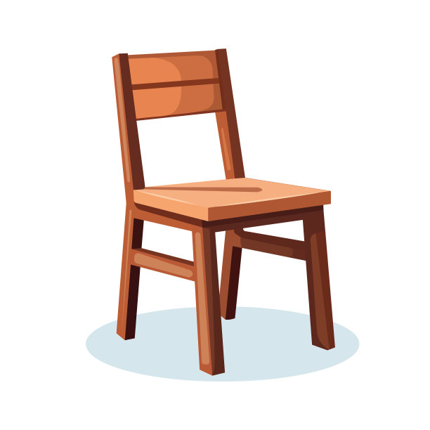 白色背景上的经典木椅矢量插图图片下载