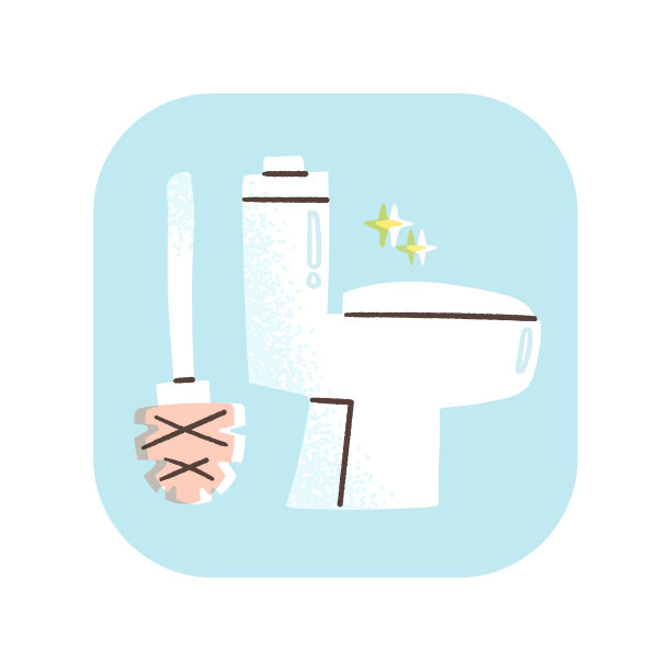 厕所清洁方块图标图片下载