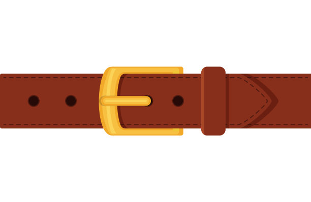 棕色带扣扣孤立在白色背景。服装元素时尚配饰。矢量说明皮带棕色在卡通平面风格。图片下载