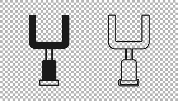 黑人美国足球门柱图标隔离在透明的背景。向量图片下载