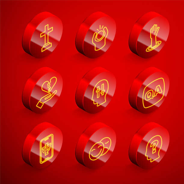 设置线坟墓葬礼悲伤，愤怒，援助之手，心碎离婚，解决问题，问题的答案，心理学家在线和喜剧悲剧面具图标。向量图片下载