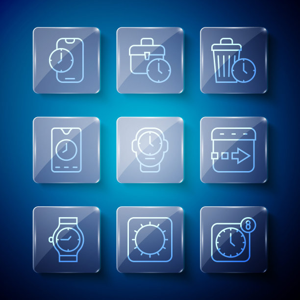 设置线腕表，太阳，闹钟app手机，浪费时间，时钟，时间飞逝的图标。向量图片下载