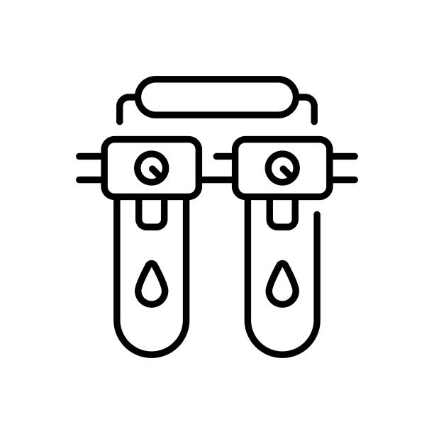 水过滤器轮廓图标设计插图。家庭维修和维护符号在白色背景EPS 10文件图片下载