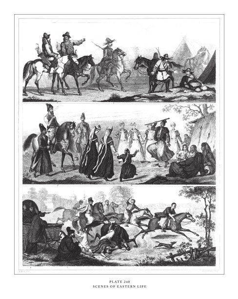 1851年出版的东方生活场景古董插图图片下载